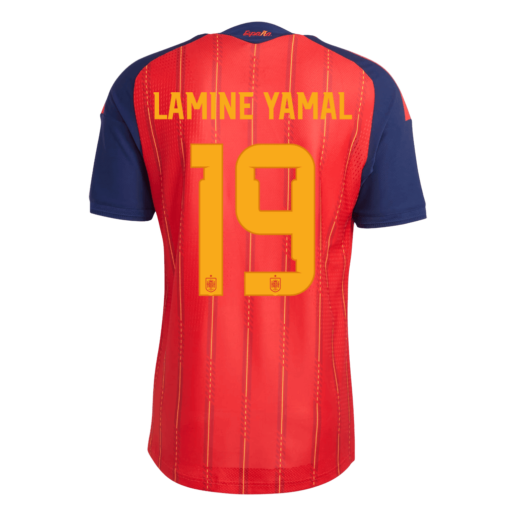 LAMINE YAMAL #19 Espagne Domicile Maillot - Coupe du Monde 2026 Rouge Joueur