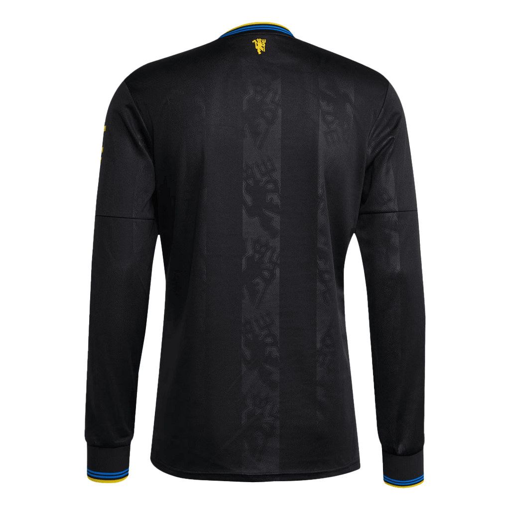 Manchester United Third Maillot Manches Longues 2025/26 Noir Grande Taille