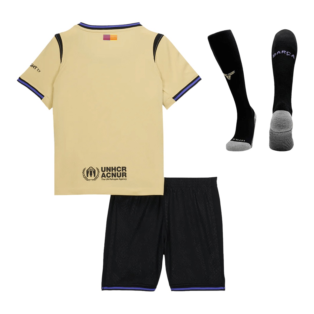Vente Flash Barcelone Extérieur Maillot Kit 2025/26 Enfant Jaune&Noir