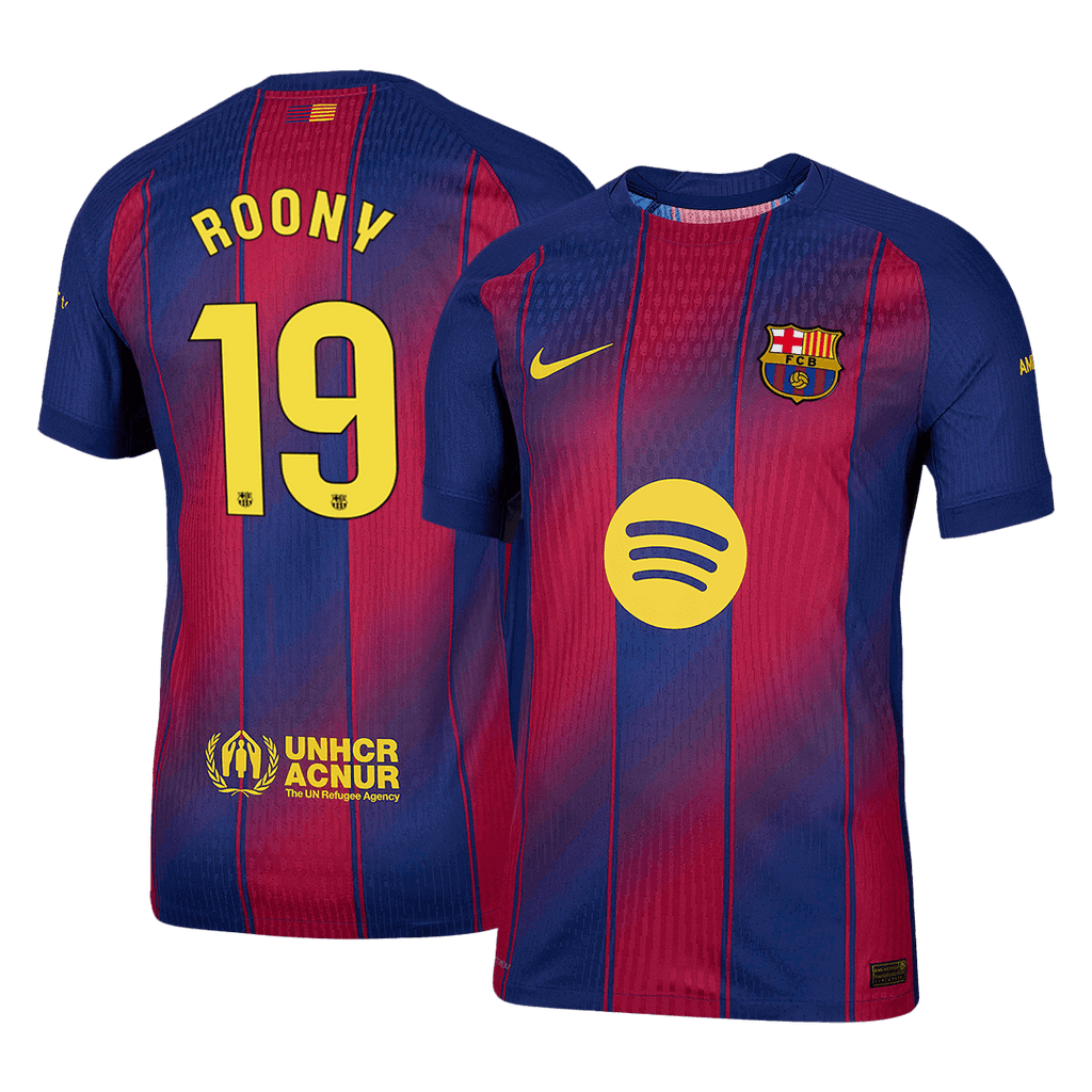 ROONY #19 Barcelone Domicile Maillot 2025/26 Rouge et Bleu Joueur