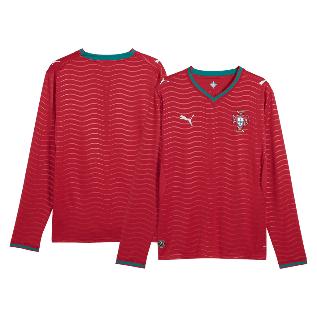 Portugal Domicile Maillot Manches Longues - Coupe du Monde 2026 Rouge Grande Taille