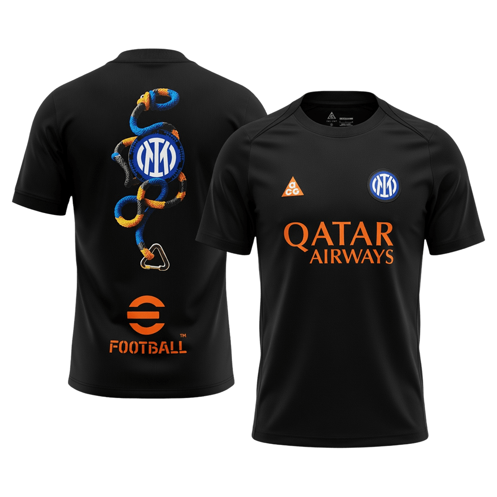Inter Milan Pre-Match Maillot 2025/26 Noir Grande Taille