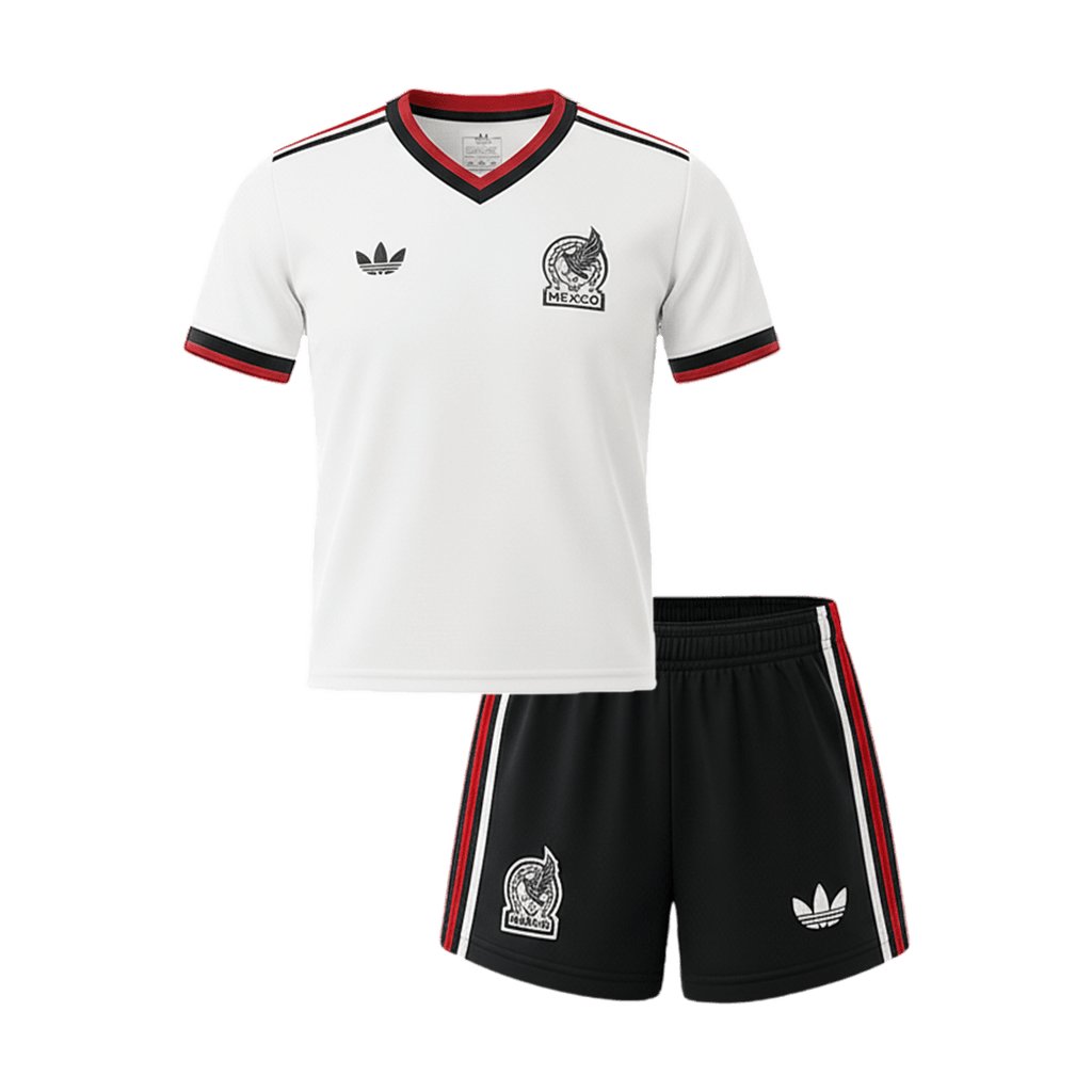 Mexique Extérieur Maillot Kit Coupe du Monde 2026 Enfant Blanc