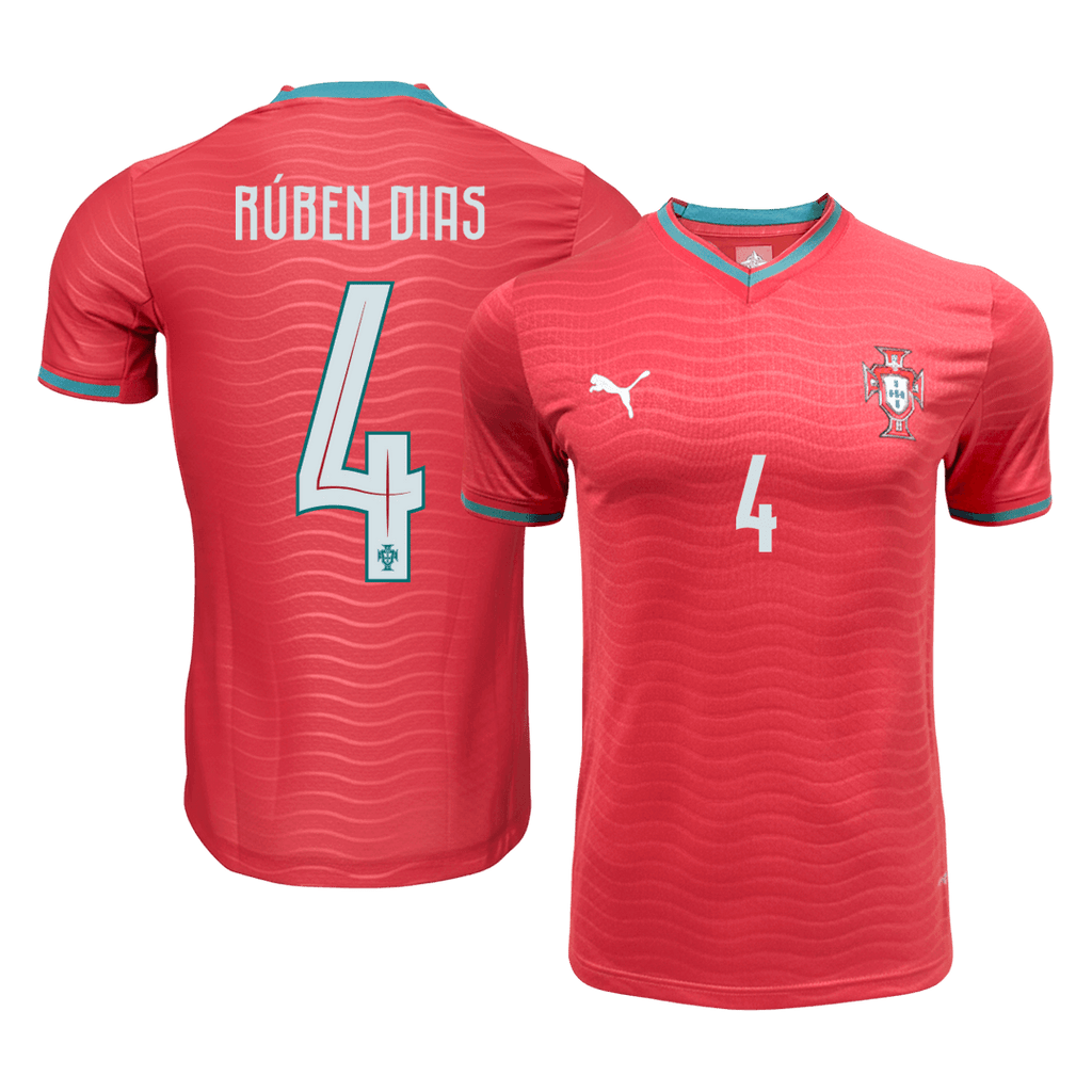 RÚBEN DIAS #4 Portugal Domicile Maillot - Coupe du Monde 2026 Rouge Joueur