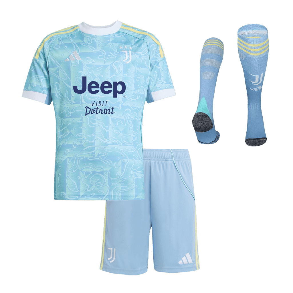 Vente Flash Juventus Extérieur Maillot Kit 2025/26 Enfant Bleu