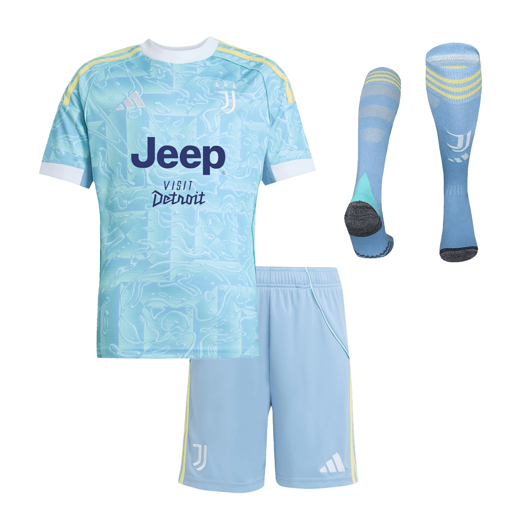 Vente Flash Juventus Extérieur Maillot Kit 2025/26 Enfant Bleu
