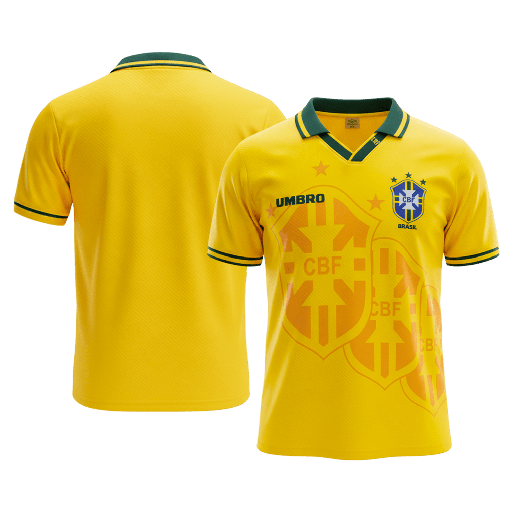 Retro Brésil Domicile Maillot 1994 Jaune